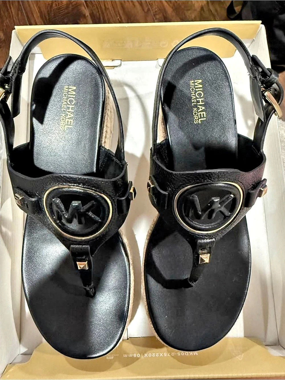 Michael Kors Wedge Sandals Black & White US 5.5M NWT